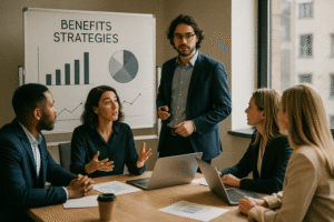 Modern HR team in a strategy session